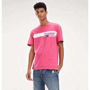 Tommy Hilfiger pánské růžové tričko Essential - XL (573)